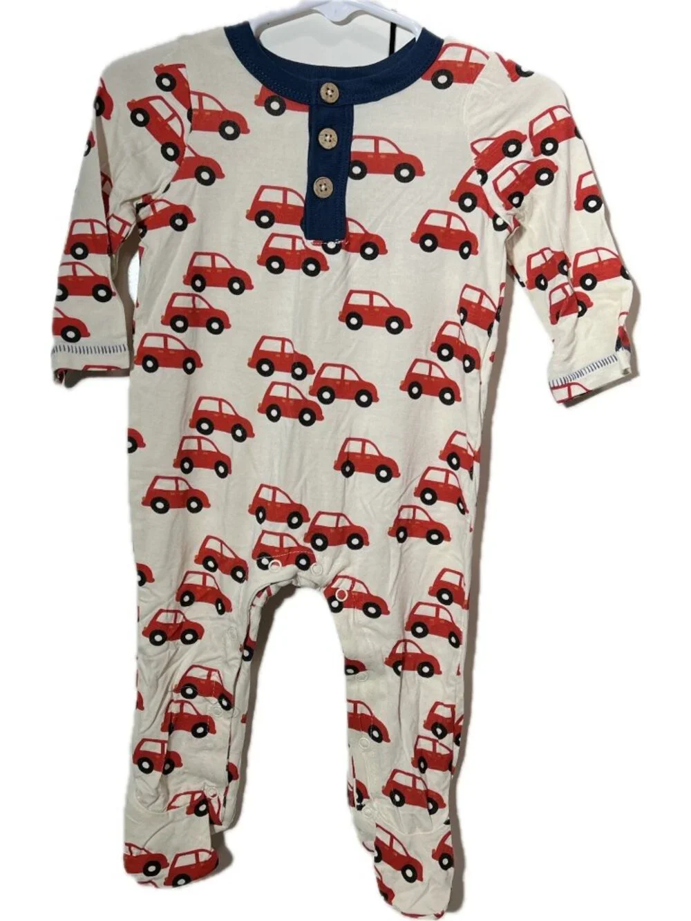 Mud Pie 3m 6m NWOT Red Car Baby footed Bamboo knit Sleeper footie PJs pajamas